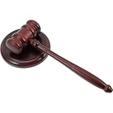 Cabilock Richterhammer aus Hochwertigem Holz mit Sockel Klarer Klang für Auktionen und Gerichtsverhandlungen Langlebig und Praktisch Geschenk für Anwälte Richter und Auktionatoren