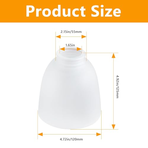 Image of 3-Pack White Frosted Glass Shade Replacements, Ceiling Fan Light Covers Glass Globes Lampshades for Chandelier, 4.92 inchHigh, 4.72 inchDiameter, 1.65 inchFitter, Bell Shaped Glass Shades