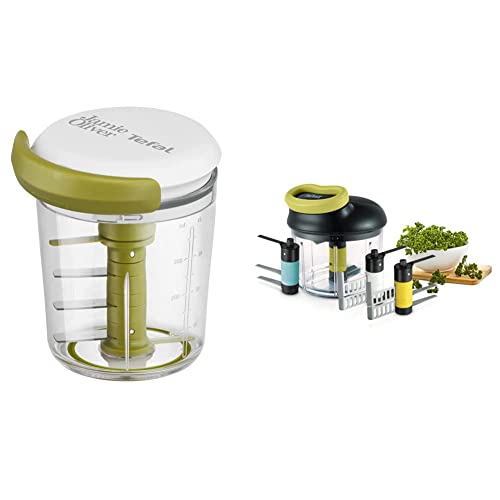 Jamie Oliver by Tefal K16441 Jamie Oliver Chop & Shaker, weiß/grün & K13210 5-Sekunden-Zerkleinerer ohne Strom, 900ml; Universalzerkleinerer für Gemüse, Obst, Nüsse, Knoblauch, schwarz/grün Jamie Oliver by Tefal K16441 Jamie Oliver Chop & Shaker, weiß/grün & K13210 5-Sekunden-Zerkleinerer ohne Strom, 900ml; Universalzerkleinerer für Gemüse, Obst, Nüsse, Knoblauch, schwarz/grün