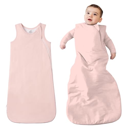 Image of Supersoft Viscose from Bamboo Sleep Sack 0-6 Months 1.0 Tog for Baby Boys and Girls, Infant Toddler Sleeping Sack, 2-Way Zipper Baby Wearable Blanket