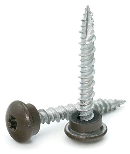Low Profile Mechanical Galvanized Roofing Screws Bronze Finish - #10 x 1-1/2