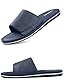 LANGDU Badelatschen Herren Sandalen Klettverschluss Badeschlappen Hausschuhe,Blau,41EU