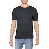 Perry Ellis Men Stretch Pima Crew Neck Tee Shirt, Black, Extra Large