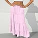 Girls Summer Tiered Flowy Maxi Skirt Elastic High Waist Boho A-Line Long Swing Pleated Beach Skirts for 4-15 Years