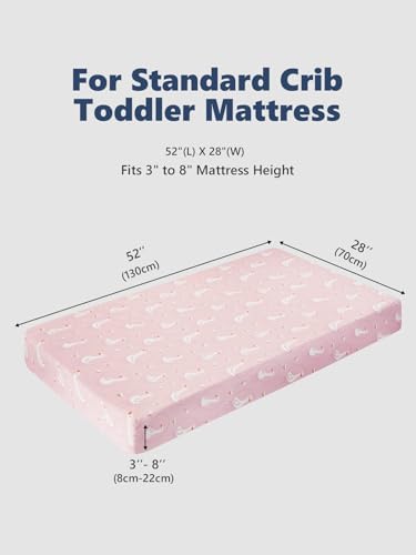 Image of TILLYOU Baby Crib Sheets for Boys Girls, Super Soft Toddler Bed Sheets, 2 Pack Sheets for Standard Crib Mattress 28x52in, Swan