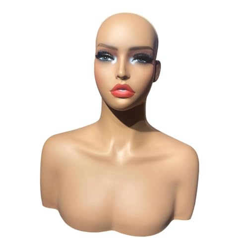 Cabeza de maniquí realista con soporte para sombreros accesorios cabello y collares