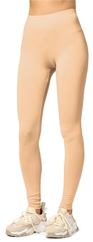 Merry Style Damen Lange Leggings aus Viskose MS10-143 (Nude, XL)