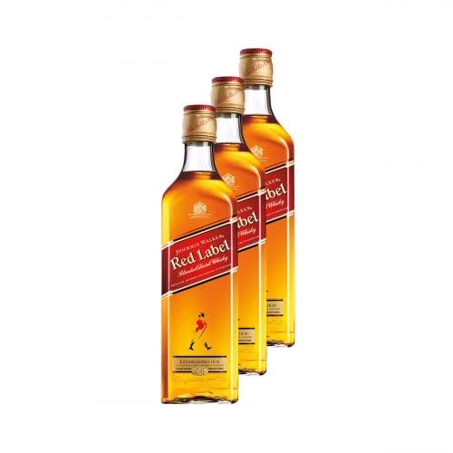 Johnnie Walker, Whisky Escocês, Red Label, 500ml, Tradicional, Garrafa, 3 Unidades, Escócia, 40% Teor Alcoólico, Sem Glúten
