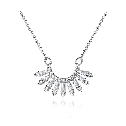 LAYCHEN Mode Étincelant Secteur Forme Superbe CZ Longs Colliers pour Femmes Fille Bijoux Quotidiens pour Noël