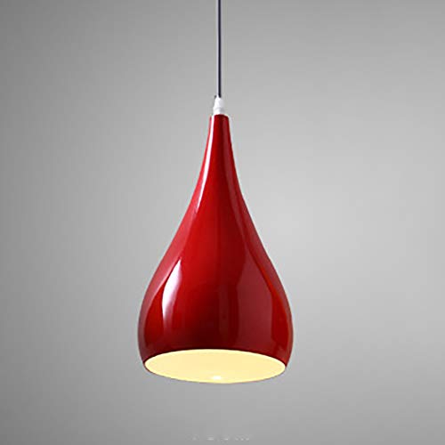 Suspension E27 en Métal Plafonnier Suspensions Lumiere Suspension Luminaire Moderne Plafonnnier Luminaires Metal Noir Plafond Lumière éclairage (rouge)