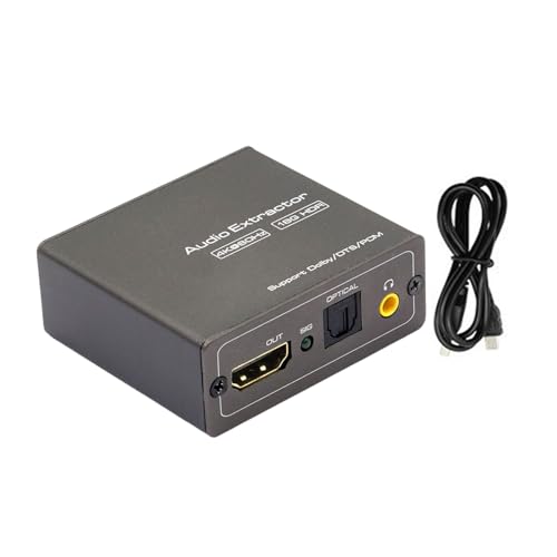ZUJIABAO Divisor auditivo compatible con HDTV 4K60Hz con SPDIF y salida de 3,5 mm para sistemas de cine en casa y juegos, extractor auditivo de cine en casa