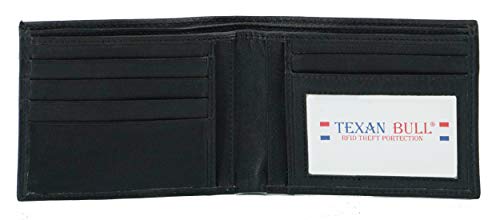 Slim Bifold Mens Wallet RFID Signal Blocking Protection Black