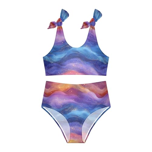 Liquid Rainbow Girls Bikinis Cute Elastic 2 Piece Swimwear Little Girls Swimsuit Set 3T2