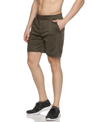 Image of DOMIN8 Basic Shorts for Men | Gym Shorts | Best for Yoga, Training Short for Boys | Casual Boxer for Men | Olive Green - S