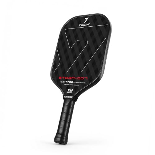 Image of USAPA Approved 6-Layer Construction T700 Carbon Fiber Pickleball Paddle, 16mm Thermoformed Pickleball Racket with High Spin & Extended Grip, Professional Pickleball Paddle for Control and Power