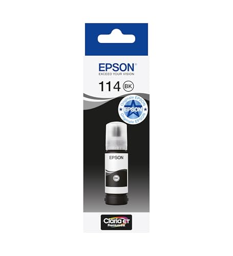 Epson EcoTank 114 Flacone d’Inchiostro Originale | Nero| Alto Rendimento – Fino a 6.700 Pagine | Compatibile Con Modelli T-8500 / ET-8550 | Garanzia dei Migliori Risultati di Stampa