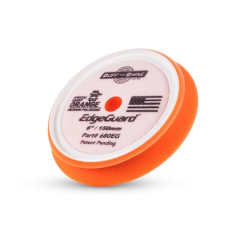 Image of Buff and Shine - EdgeGuard Foam Buffing Pads - Orange - 6 inch Cutting & Polishing Pad - Pack of 2