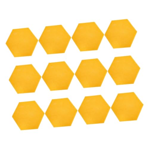 Toyvian 12個 吸音パネル 発泡ボード 吸音敷物 防音壁 スラット 音響 ステッカー 遮音 録音機材 フェルトパネル アコースティックフォーム ポリウレタン Yellow