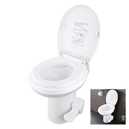 Environmental Protection Gravity Flush Toilet Foot Pedal, easy clean, water saving and odorless for Motorhome Caravan Travel Flush Toilet RV Toilet Foot Pedal HDPE