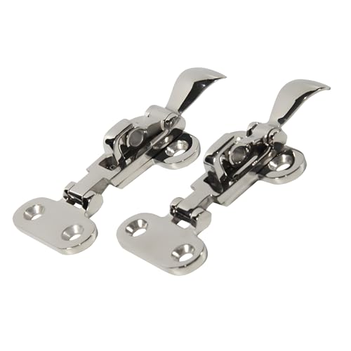 Begot 2Pcs Boat Anti-Rattle Latch, 316 Stainless Steel Anti-Rattle Lockable Hatch with Screws, Hatch Hardware Fastener Easy to Use Suitable for Hatch Covers, Yachts, Lockers