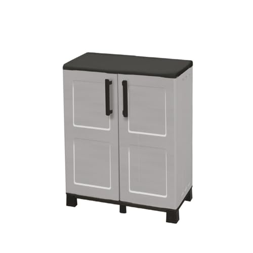 Armario - armario de resina de 68x37x90 cm, resistente a la intemperie, ideal para almacenamiento exterior, con estructura duradera y ligero.