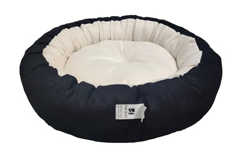 Image of XXX-Large Size Dog and Cat Bed Round Shape Export Quality Ultrasoft Micro Fiber Filling for Extra Comfert Dual Color Cream-Brown Machine Washable Anti Skid Base Pet Bed