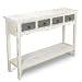 BELLEZE Hand Painted Distressed Antique White Finish Accent Console Table