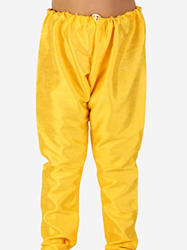 Image of Pro-Ethic Style Developer Boys Silk Solid Kurta Pajama Set | | Self Design | Mandarin Collar | Traditional Ethnic Wear (S-161)