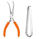 2pcs Stainless Steel Pin Bones Tweezer Fish Bone Pliers Tweezers Fish Bone Tweezers Aquarium Tweezer and Pliers Kitchen Cooking Deboning Tool Kit for Salmon Trout All Fishes