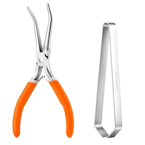 2pcs Stainless Steel Pin Bones Tweezer Fish Bone Pliers Tweezers Fish Bone Tweezers Aquarium Tweezer and Pliers Kitchen Cooking Deboning Tool Kit for Salmon Trout All Fishes