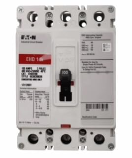EHD3100 - Molded Case Circuit Breaker Bolt-On - 100 Amp - 3 Pole - 480 Volt