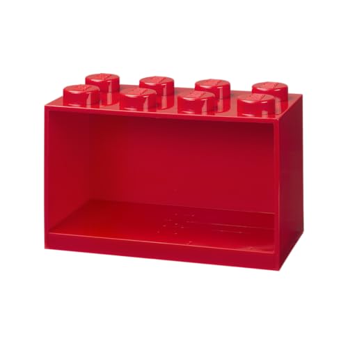 Room Copenhagen Brick Estantería de Bloques Lego 8 Elementos, Rojo, Polipropileno, Roja, 8 ladrillo