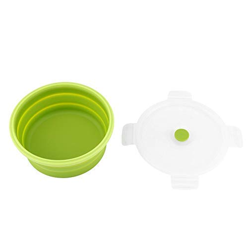 Fdit Contenitore Pieghevole In Silicone 800 Ml Per Alimenti - Verde, Adatto A Microonde E Lavastoviglie