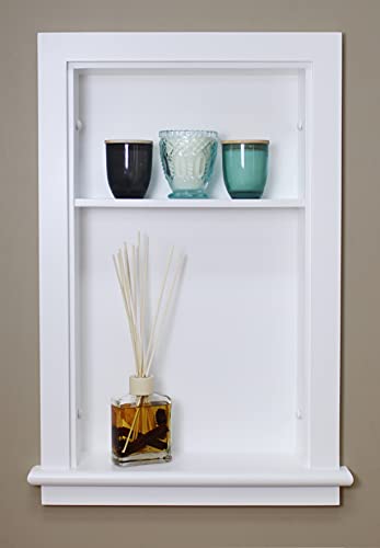 Image of 14x24 Recessed Aiden Wall Niche - Wall Shelf for Storage and Home Decor, 1 Shelf (White W /Plain Back)