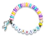 Armband Kitakind Polymer Candy Pastell Silber oder Gold - viele Farben - Geschenk Einschulung Erster Schultag Kindi Mädchen Junge - Handmade Personalisierbar