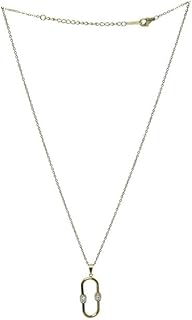 Gold Plated Necklace With Oval Design For Girl - Gold