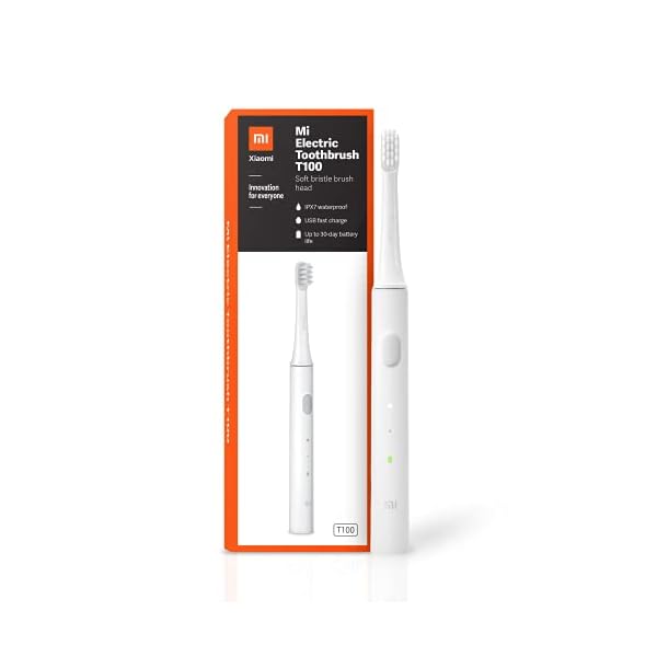 MI Rechargeable Electric Toothbrush T100 with Dual Pro Mode & USB Fast Charging (White)