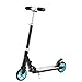 JY-Patinete Kick Scooter Plegable con Capacidad de 200 LB, Manillar Ajustable en Altura y Ruedas de Gran tamaño, Sistema de Frenos Inteligente, Scooter de cercanías para niños, Adulto (Negro)