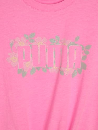 Image of PUMA Girls' Short Sleeve Tee & Legging Set, Logo Graphics, Crewneck
