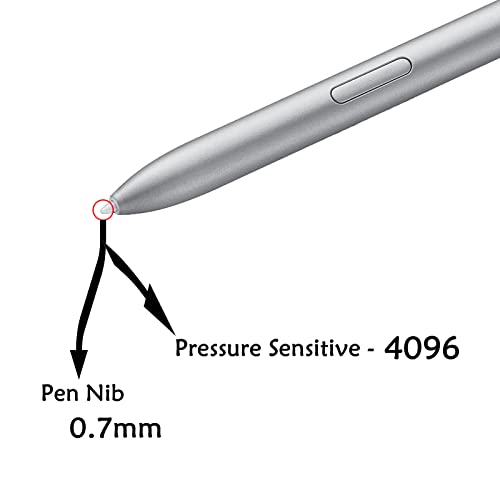 Image of Mystic Silver Stylus Pen Replacement for Samsung Galaxy Tab S7 FE - 4096 Pressure Sensitivity, Bluetooth-Free, 5 Free Tips, Precise Touch for Note-Taking & Drawing