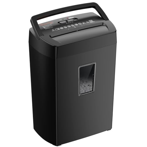 Bonsaii 12-Sheet Cross Cut Paper Shredder, 5.5 Gal Home Offi...