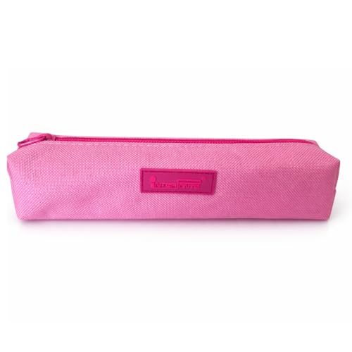 Estojo Escolar Faculdade Para Canetas, Lápis, Com Zíper, Feminino Liso, Organize Materiais Escolares,Tecido PVC Resistente Durável Tamanho 20x5x3.5 cm (Rosa)