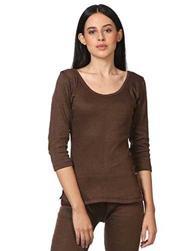 Image of Alfa Fleece Women's Scoop Neck Three Quarter Sleeves Thermal Top for Winter