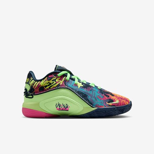 Lebron XXII Big Kids' Basketball Shoes (IB9255-400, Blustery/Ghost Green/Diffused Blue/Fireberry)3