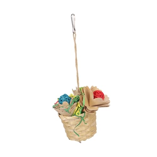 鳥用 採餌トイ カラフル かじる遊びセット インコ 用品 オウム ラブバード 日常用 ハンガー インカゴ内設置 止まり木 (種類6です,26 x12cm)