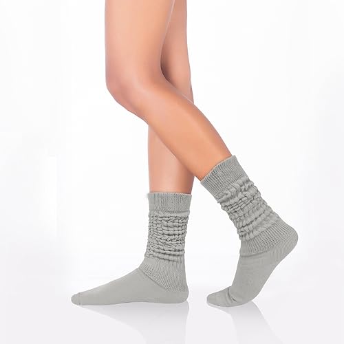 Image of Violet Mist women slouch socks thick colored knee high scrunch socks long stacked sock boot 80s 90s Novetly
