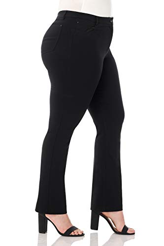 Rekucci Curvy Woman Plus Size Straight Leg Pant with Stretch Waist2