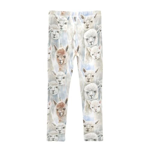 Watercolor Alpaca 1 Girls Leggings Athletic Pants Tights Stretch Bottom2