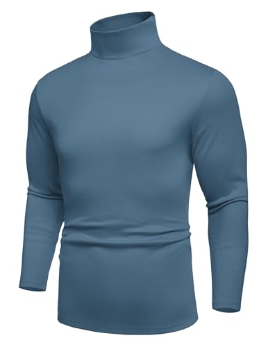 COOFANDY Men's Turtle Neck Shirts High Neck Mock Neck T Shirts Long Sleeve Slim Fit Sweater Casual Thermal Pullover