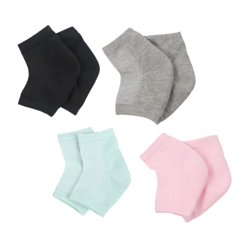 HONMEET Moisturizing Heel Socks 4 Pack Cracked Heel Repair Dry Feel Relief Stretchy Toeless Spa Socks